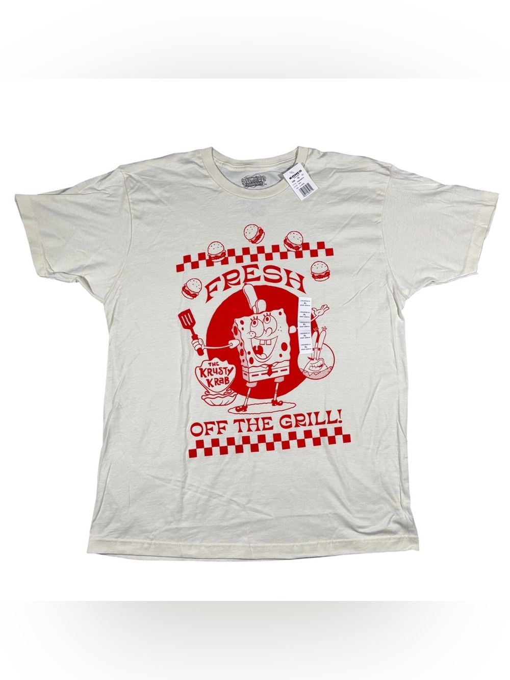 SpongeBob SquarePants Krusty Krab Cream Tee Fresh Off The Grill Graphic T-Shirt